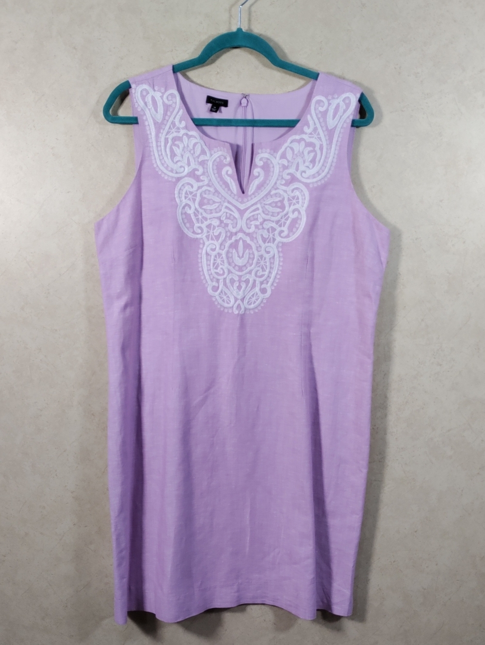 H192 Talbots Lilac Women's Linen Blend Sleeveless Dress 14